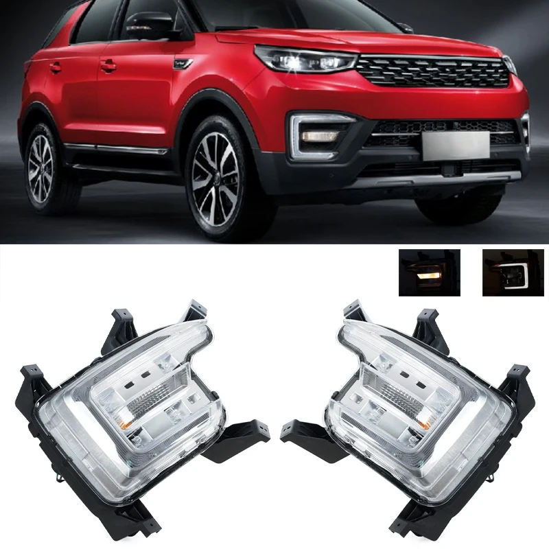 

Светодиодный передний бампер, дневные ходовые огни для Changan CS55 2018 2019, противотуманные фары DRL, противотуманные фары в сборе, сигнальные огни дальнего света