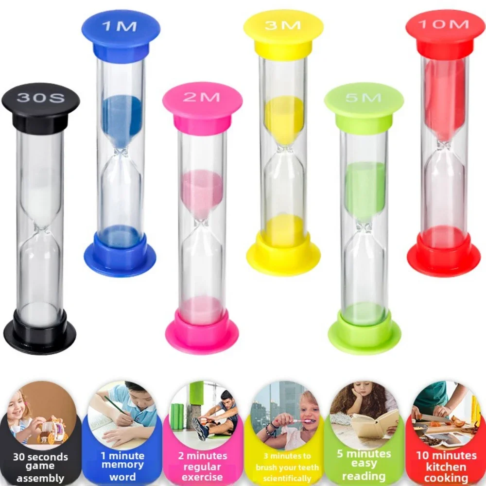 6 Pieces/set Hourglass 30 Seconds/1/2/3/5/10 Minutes Kids Sand Tray Gift Home Decoration Clock Timer Decoration Garden Children