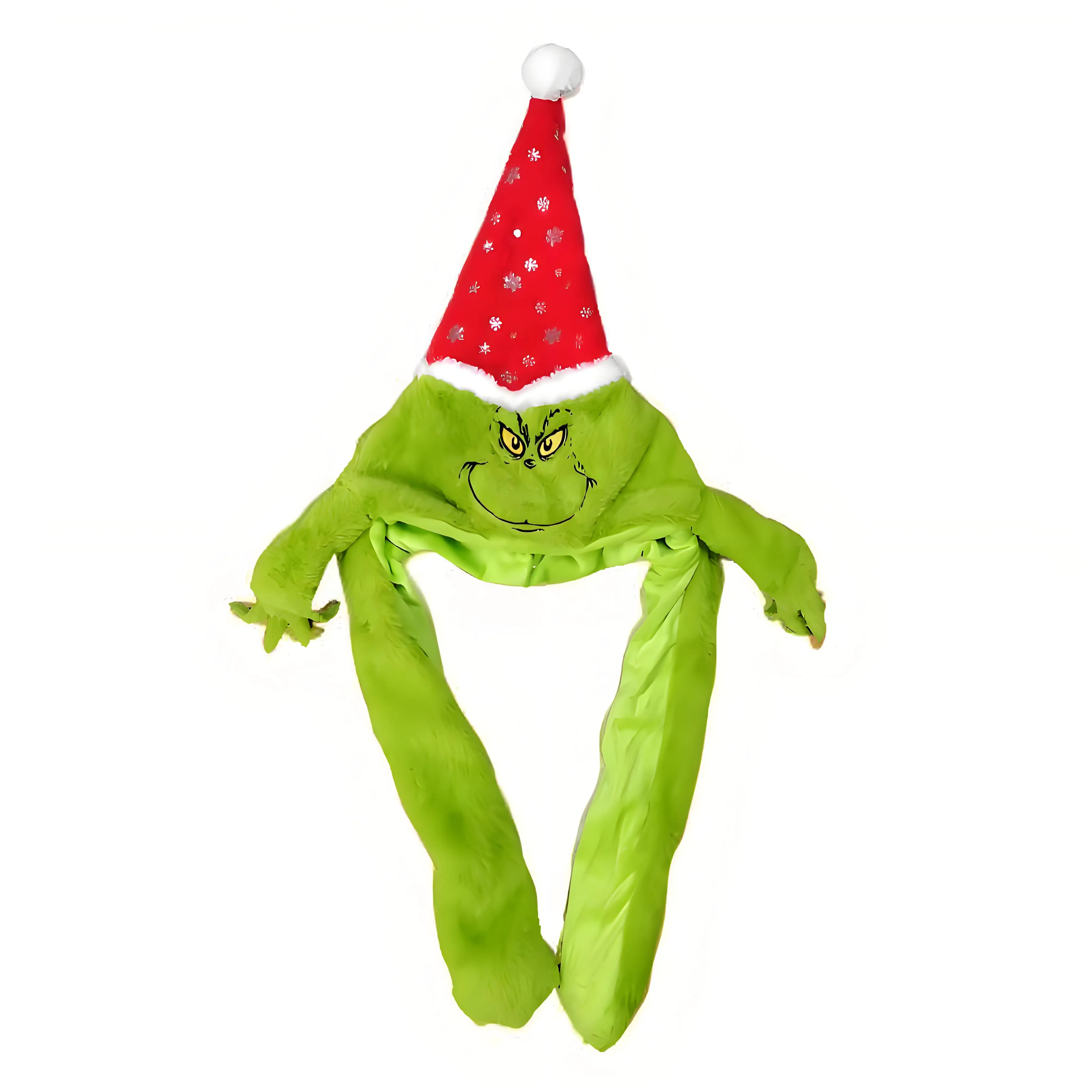 

Plush Grincese Hat Cap Scarf Christmas Green Monster Cartoon Costume Cute Winter Warm Santa Claus Hat Xmas Green Grincies Hat