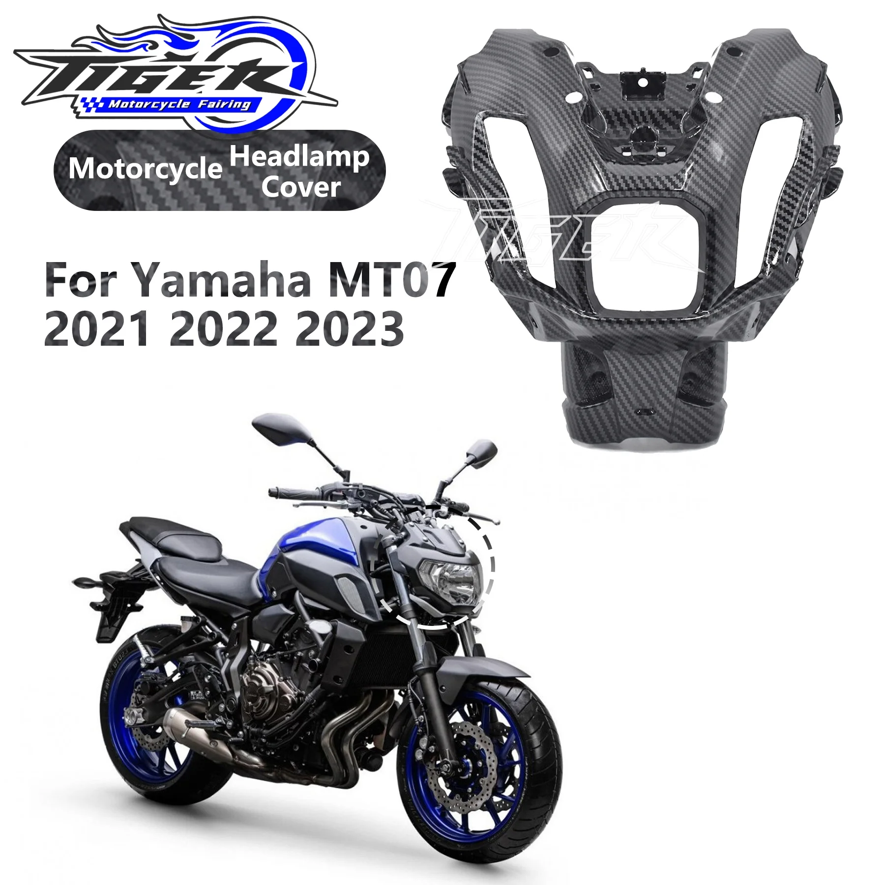 

Подходит для YAMAHA MT07 2021 2022 2023, крышка фары, защитный корпус, рамка прибора, верхний обтекатель MT-07, аксессуары для мотоциклов