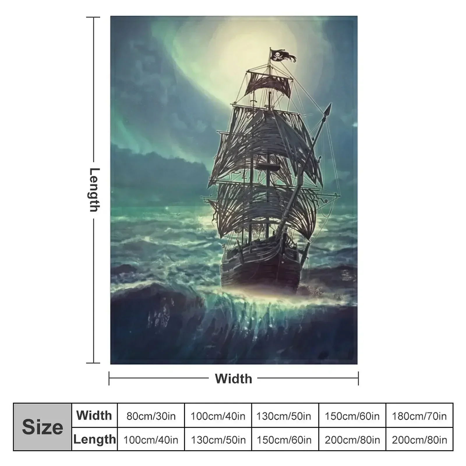 Ghost Pirate Ship at Night Throw Blanket Hairys Vintage Large anime Blankets For Sofas Sofa Throw Blankets