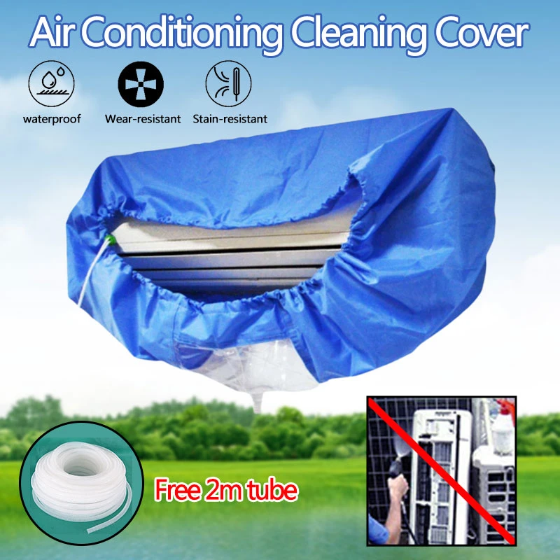 Air Conditioning Cover Washing Wall Mounted Air Conditioner Cleaning Protective Dust Cover Clean Tool Tightening belt for 1-3P