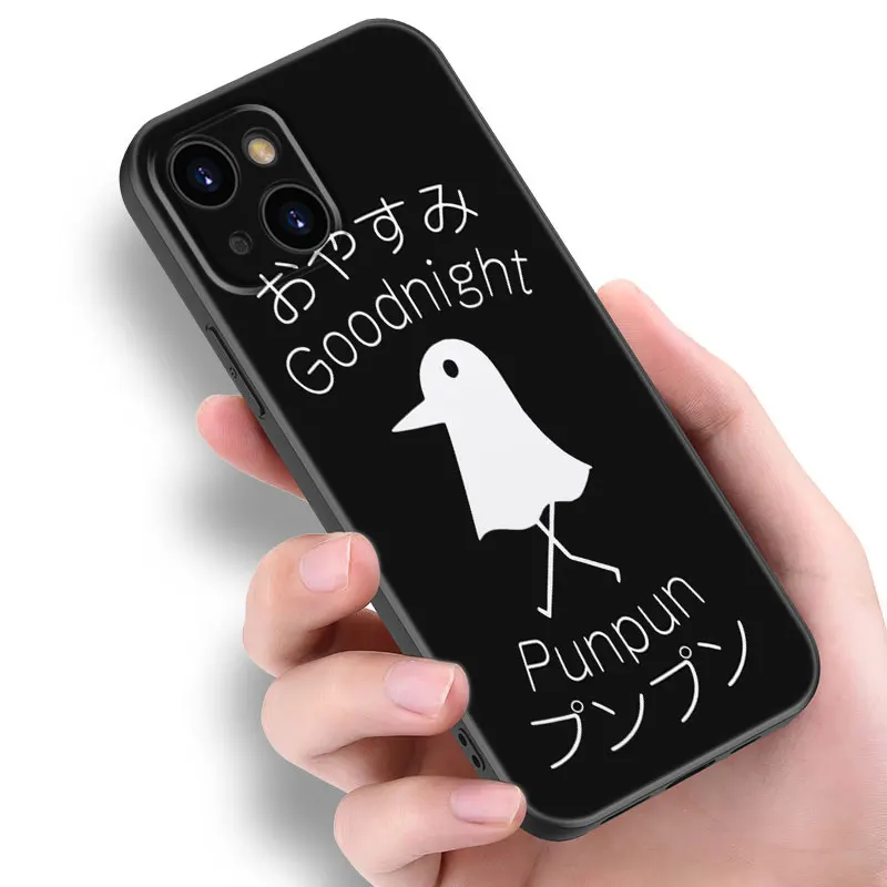 Goodnight Punpun Black Silicone Phone Case For Apple iPhone 12 13 Mini 11 14 15 Pro Max 7 8 Plus X XR XS SE 2020 2022