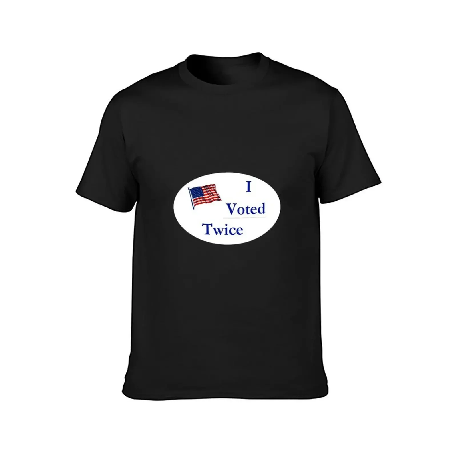 I Voted Twice T-Shirt anime stuff for a boy plus size clothes cheap stuff Short sleeve tee men