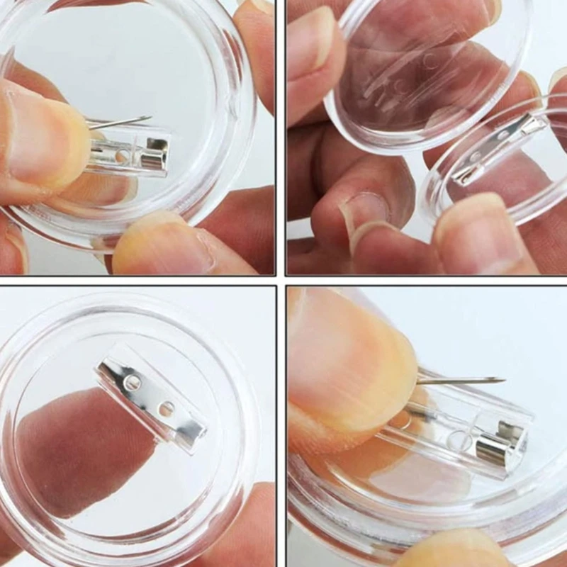 Clear Acrylic Badge Button Blanks for DIY Sewing and Badges