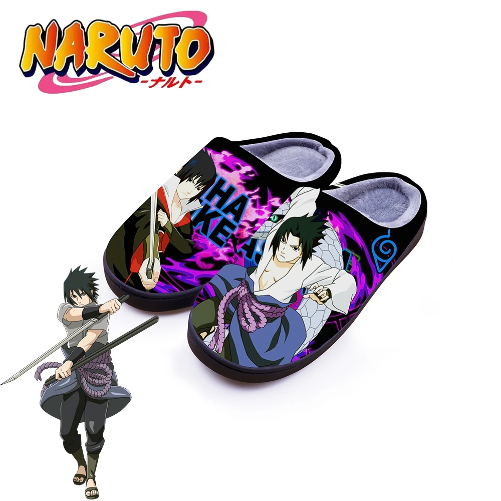 NARUTO Winter Warm Slippers Anime Uchiha Sasuke Cosplay Cartoon Cute Shoes For Men Women Boy Girl Slippers Halloween Gift