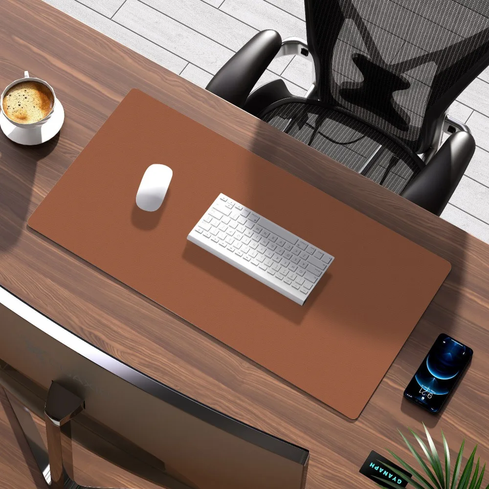 

PU Leather Mouse Pad Non-slip Extra Large Keyboard Mice Mat Solid Color Stain-resistant Table Protector Home Office