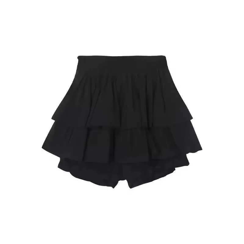 Kids Skirt White Pleated Layered Skirt School Girls Black Pink All-match Tutu Casual Infant Child Mini Short Skirt 3 To 12 Years