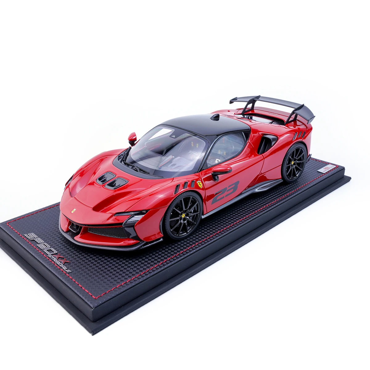 MR 1/18 Ferrari SF90 XX Hardtop Racing Veicolo a motore giocattolo in lega rossa Regali modello in metallo pressofuso