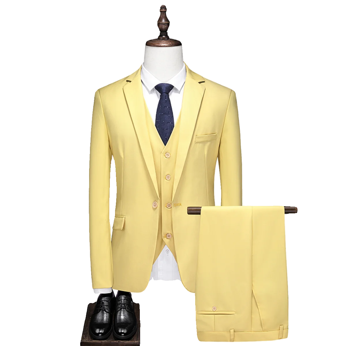 Luxury 3 piece Men Suits Single-Breasted Suits Jacket Formal Dress Men Suit Set Wedding Suits Groom Tuxedos (Jacket+Pants+Vest)