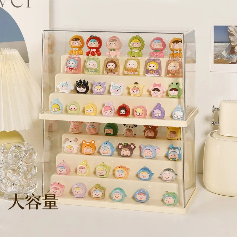 Mini Figurine Display Cabinet Blind Box Display Rack Stackable Organizer for Collectibles Mini Action Figures Display Case