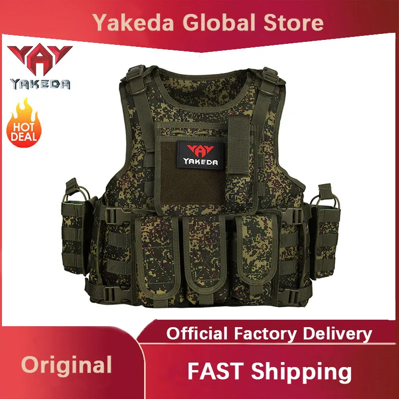 Yakeda Tactical Vest Multi-functional Wear-resistant Training Clothing Equipment Camouflage Clothing Camping Protective Vest