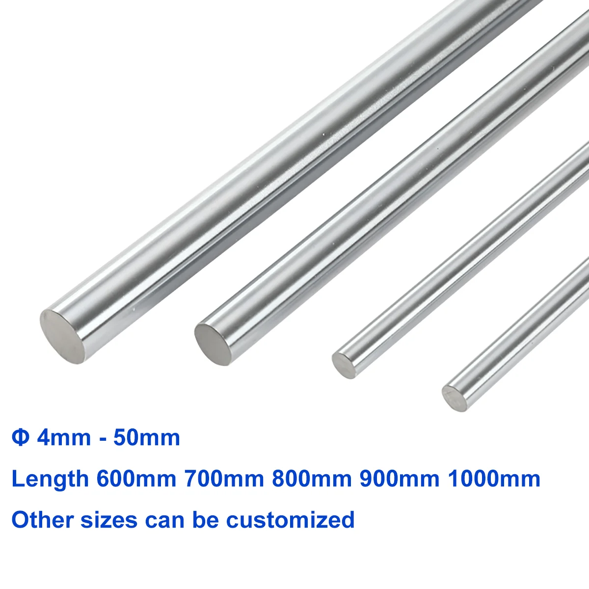 1 قطعة Φ 5 6 7 8 10 12 13 14 15 ~ 50 مللي متر الخطي رمح طول 600 700 800 900 1000 مللي متر HRC 58-60 مطلي بالكروم هاردن قضيب الحركة الخطية رمح