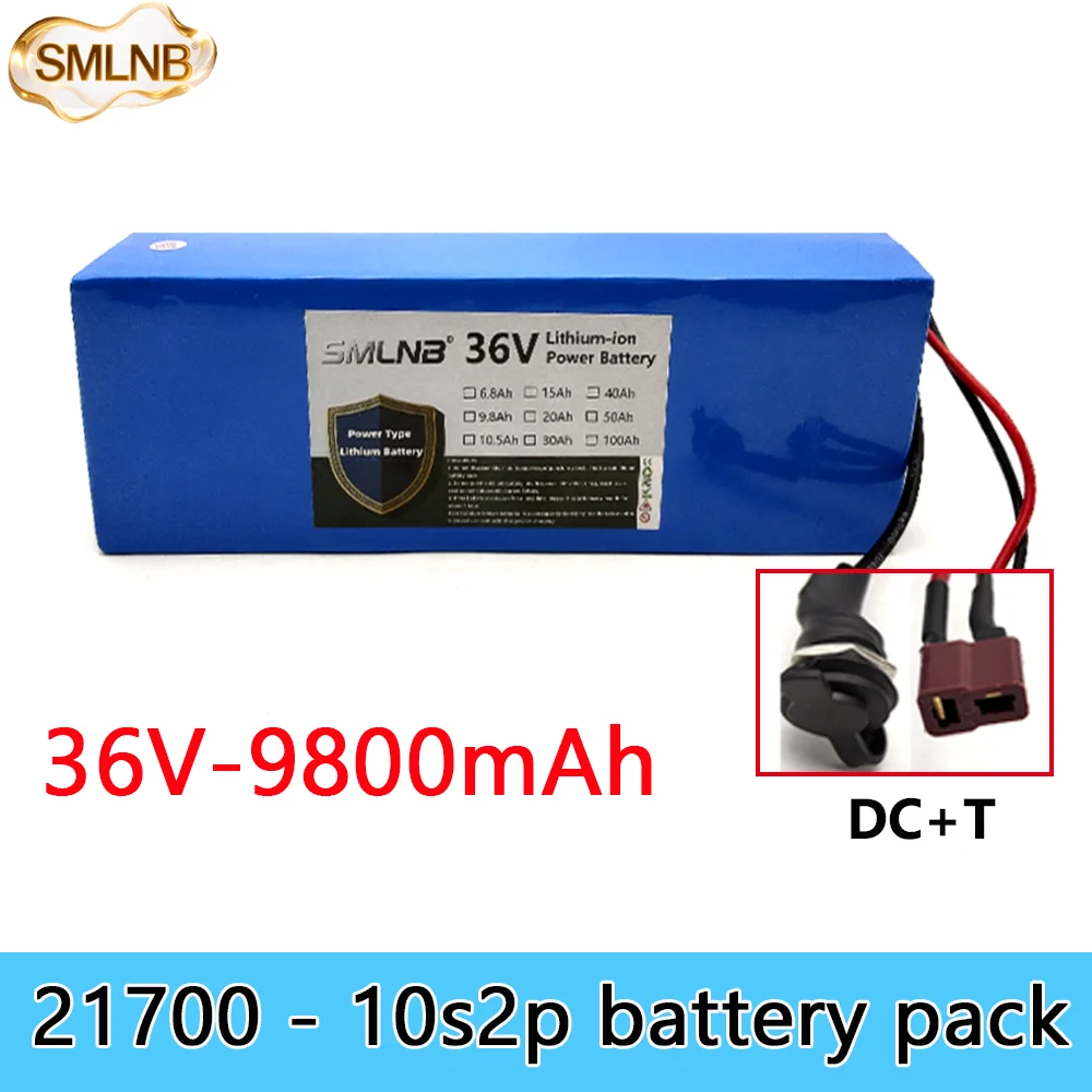 

21700 Lithium Battery Pack 9800mAh Built in BMS For fishing bicycle Large Capacity Batteries 10S2P 36V Rechargeable Battery