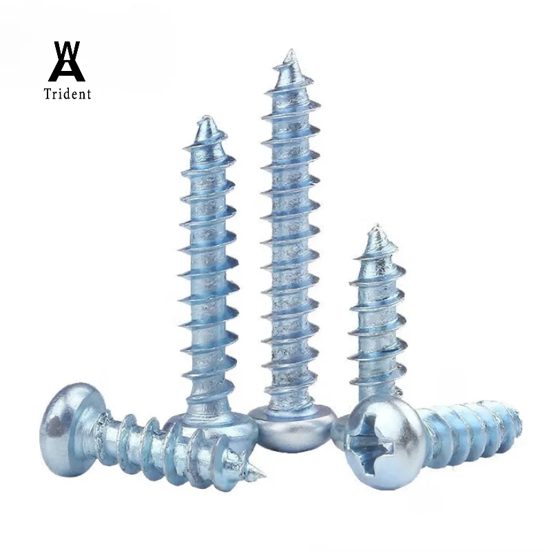 Galvanized and hardened cross pan head self-tapping screws for woodworking trusses, M3 6, M3.5 10