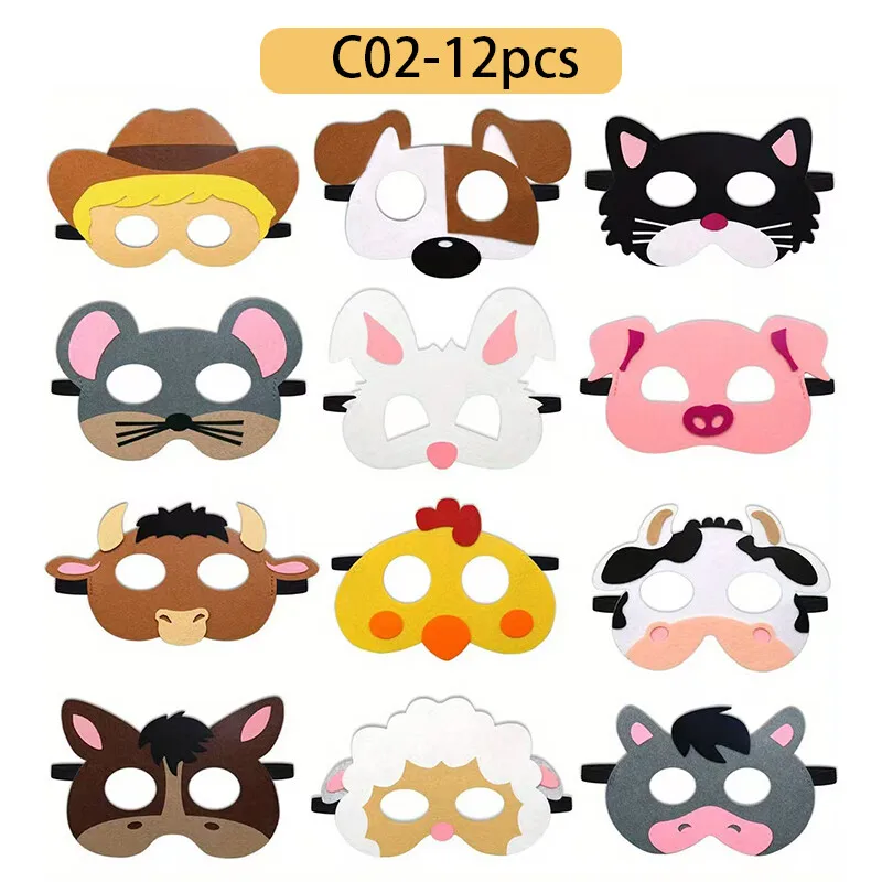 ورأى الكرتون الحيوان قناع Halloweenfor تأثيري اكسسوارات الغابة موضوع الاطفال مضحك قناع عين حفلة عيد ميلاد المرحلة صور الدعائم