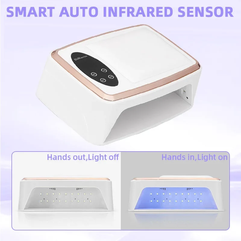 380W Professional Nail Dryer With Hand Pillow Large Space 90 LEDS Gel Polish Drying Machine With LED Display Manicure Tools