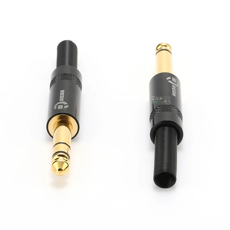 Neutrik\'s REAN jack 6.35mm TRS Stereo 3 Pole Gold Plated 1/4\'\' TS Mono 2 Pole Plug 6.5 Straight Plug for Guitar Bass Microphone