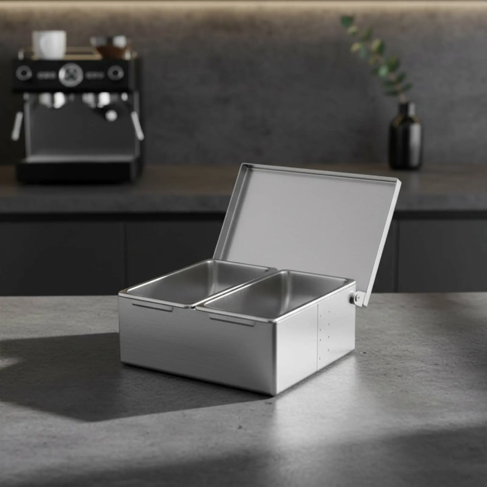 

Stainless Steel Condiment Box With Lid Stainless Steel Condiment Station Rectangular Seasoning Holder Rust-Resistant