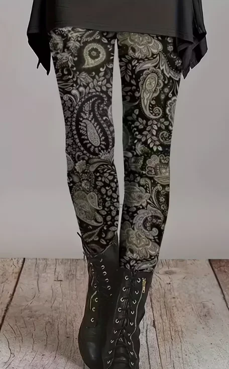 

Женские леггинсы, леггинсы с цветочным принтом в стиле ретро, эластичные тонкие колготки, сексуальные модные брюки для йоги, модные крутые брюки для тренировок