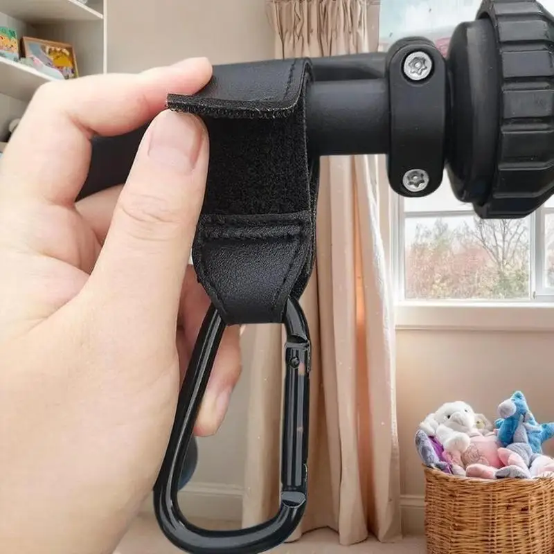 

PU Leather Baby Bag Hook, 1/2PCS, 360 Degree Rotation Stroller Accessory, Pram Organizer