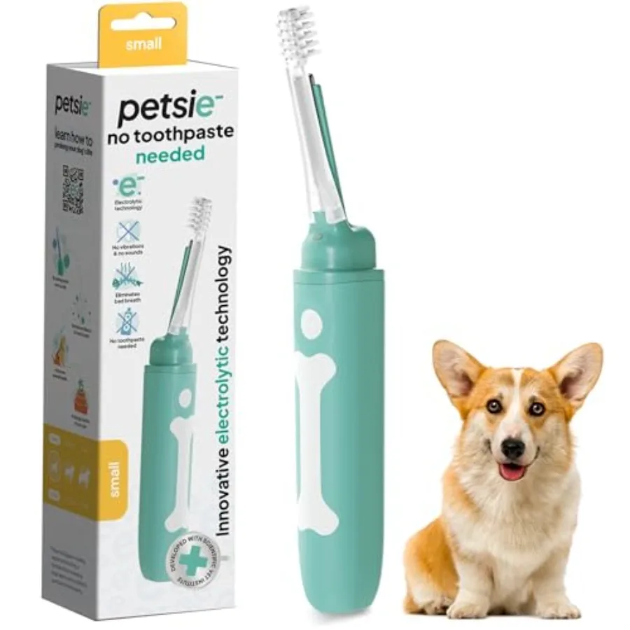 

Dog Toothbrush No-Vibration or Noise Electrolytic Technology Improves Oral Health and Reduces Bad Breath Cleaning Brushing Kit