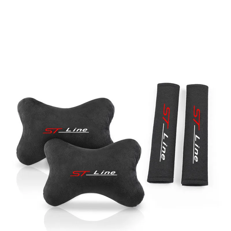 Car Seat Neck Pillow Headrest Seat Belt Protector Cover for ST Line MK2 MK3 MK4 ST Auto Accessorie