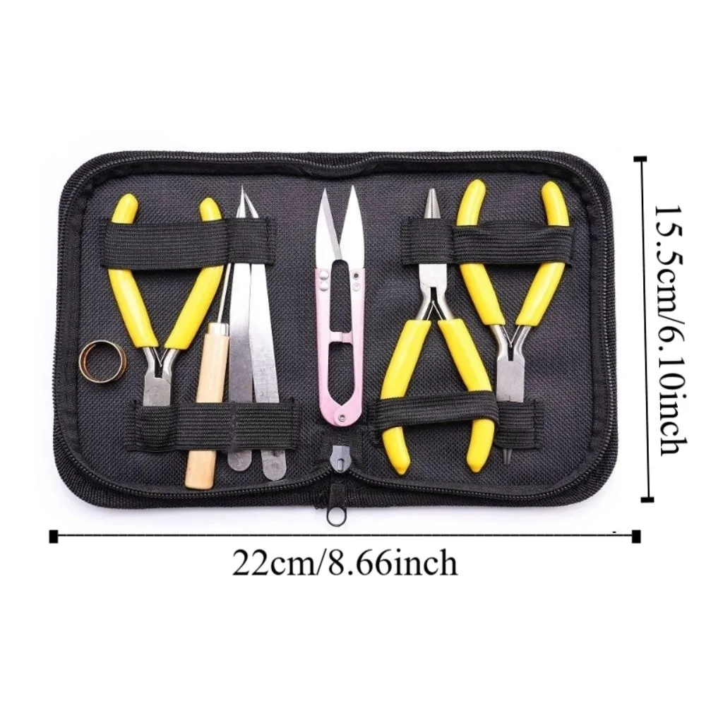 8Pcs/Set Portable Jewelry Making Pliers Set Pliers Non-slip Handle Beading Tool Kit Beading Tweezers Jump Ring Opener