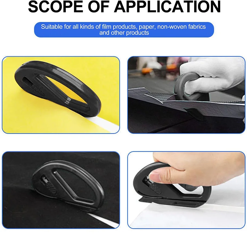 قطعة واحدة من قاطعة ورق تغليف شفرة الحلاقة الآمنة باللون الأسود - تصميم سهل الانزلاق، قطع مثالية لتغليف الهدايا والحرف اليدوية والاستخدام المكتبي #4