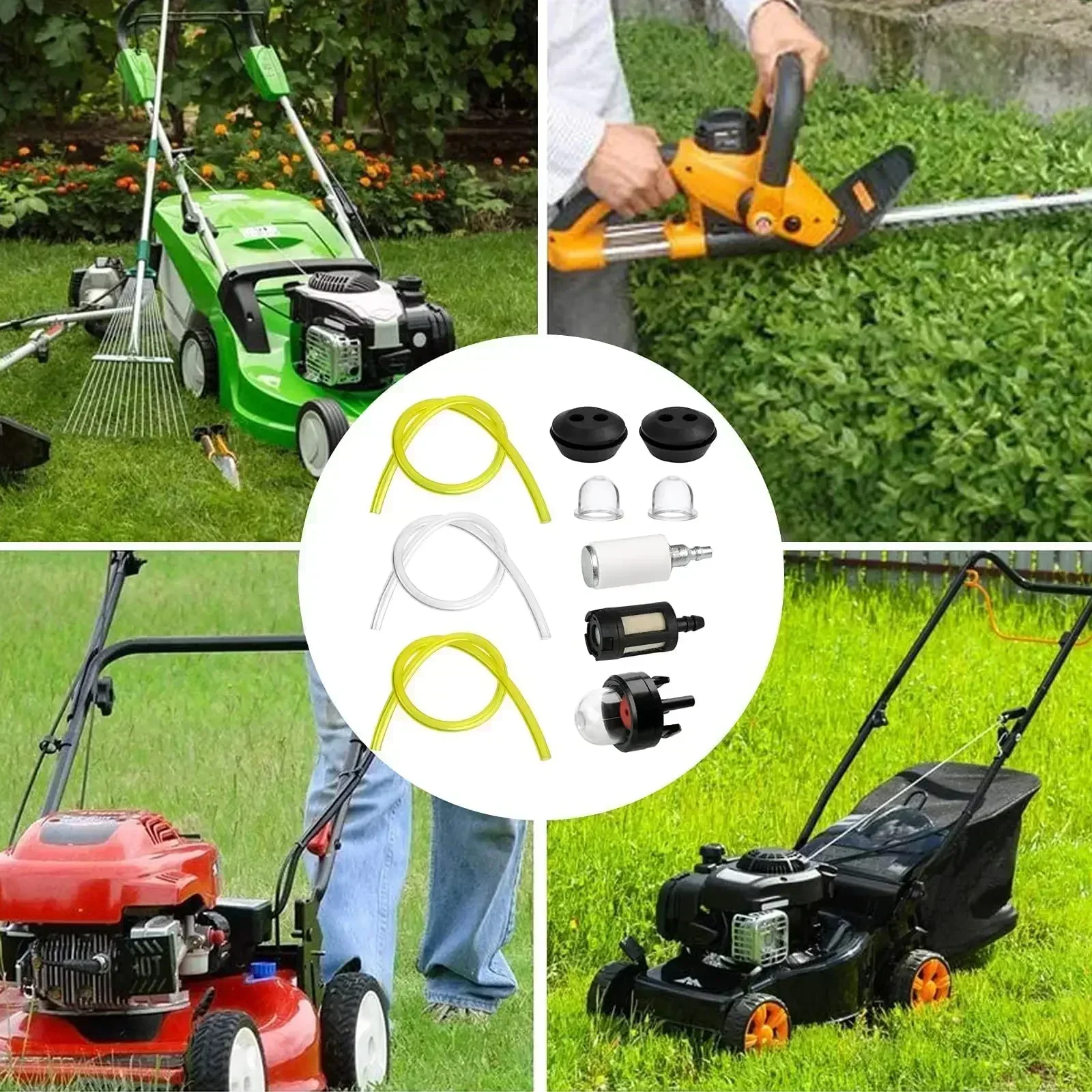 Imagem -04 - Tubo de Mangueira de Linha de Combustível Acessórios de Ilhó de Lâmpada de Primer de Combustível para Husqvarna & Eco & Poulan Cortador de Grama Peças de Componentes