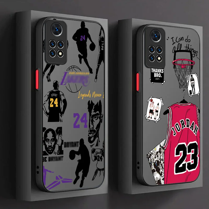 Basketball Star Matte Hard Case For Xiaomi Redmi Note 13 12 11 Pro Plus 4G 5G 12S 11S 10 10S 9 9S 8 13C 12C 10C Shockproof Cover