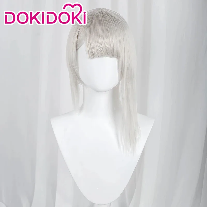 2025 enen Kaine Game DokiDoki Kainee كوسبلاي للنساء باللون الأبيض المقاوم للحرارة غطاء شعر مستعار مجاني