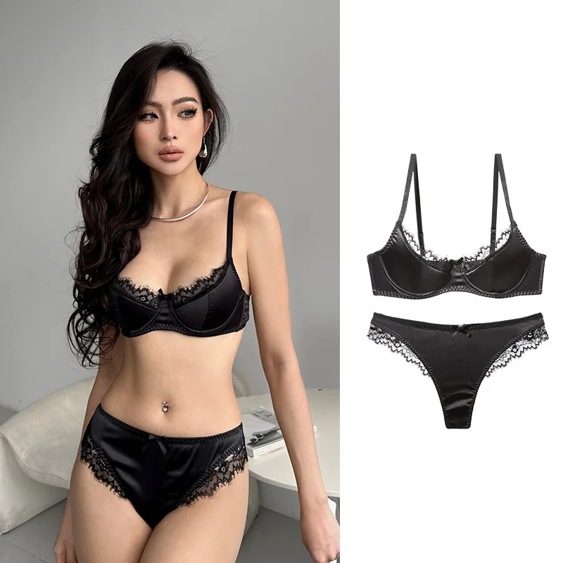 Sexy Lace Bra Set KUCLUT Small Breasts Gathered Collect Vice Breasts Comfortable Soft Steel Ring Anti-Sagging Glossy Bra