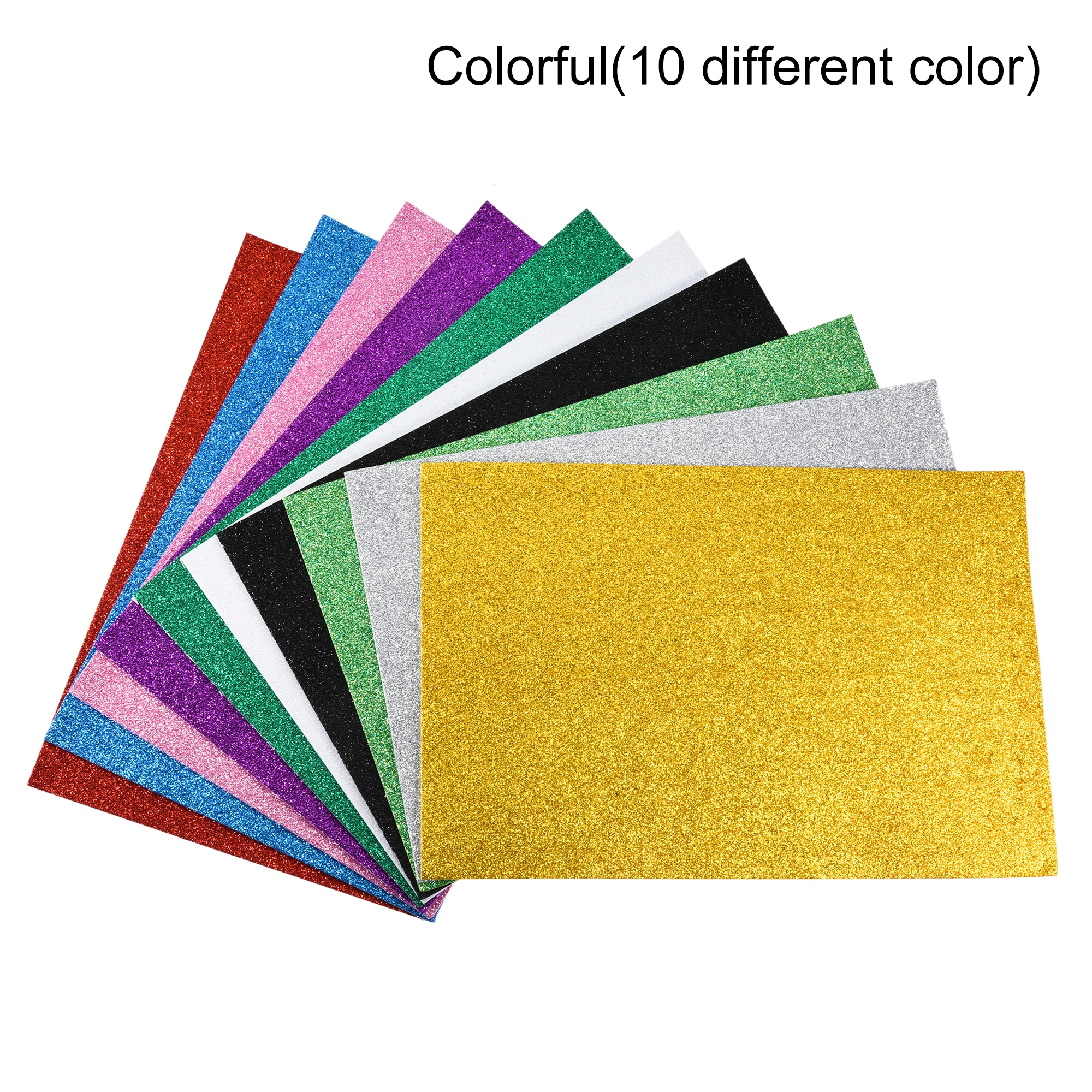 Uxcell 1/2Set 20*30cm Powder Glitter EVA Foam Sheets 2mm Thickness Self Adhesive Back Colorful EVA Foam Sheet DIY Handmade Model