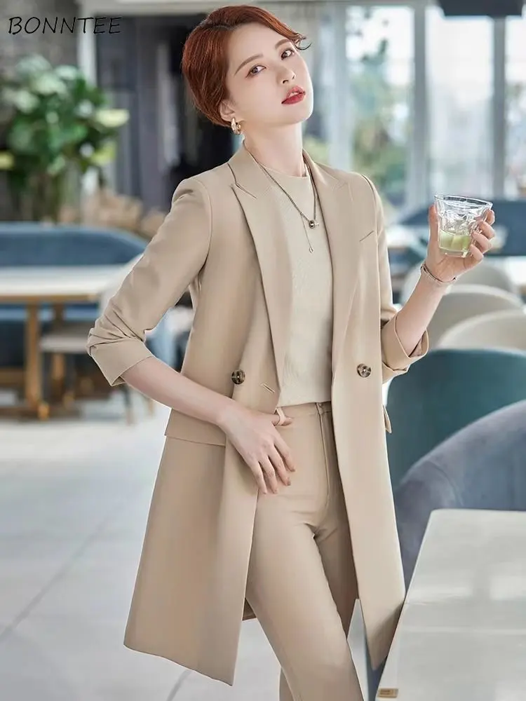 

Long Trench Women Clothing Slim Temper Elegant Design Korean Fashion Office Lady Double Breasted Minimalist Vintage Windproof