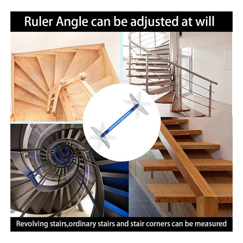 Stair Treads Gauge Template Tool,Stair Jig, Measuring Stair Tool, Shelf Scribe Tool For Stairs, Cutting Drywall