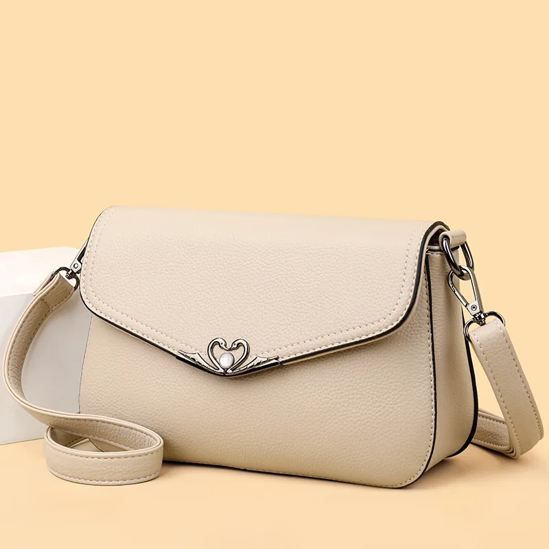 

2025 Новая сумка через плечо для мамы — модная сумка из мягкой кожи высокого класса, маленькая женская сумка подмышками и плечо среднего возраста