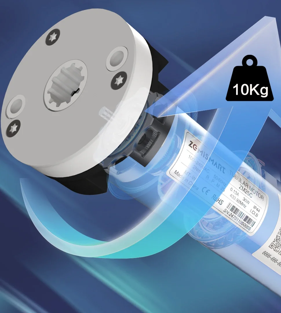 Matter Over WiFi 2N Smart Rollo-Motor für 37 38 mm Röhre Alexa Google Home Smartthings Homekit App-Steuerung – Detail 4