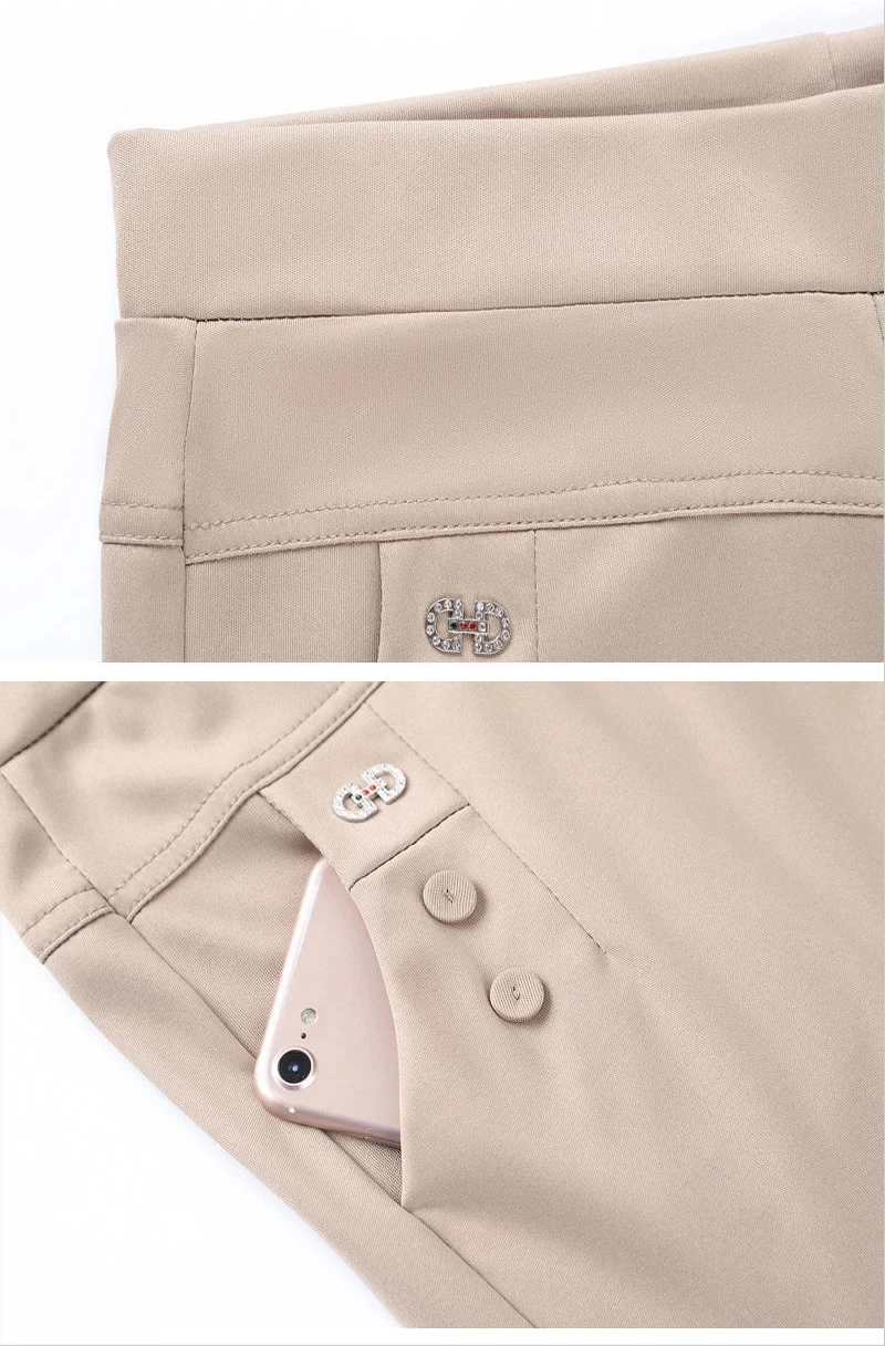 Plus Size Casual Women Elastic Basics Pencil Pants Straight Trousers OL Candy Colors High Waist Ankle-Length Pants Middle-aged