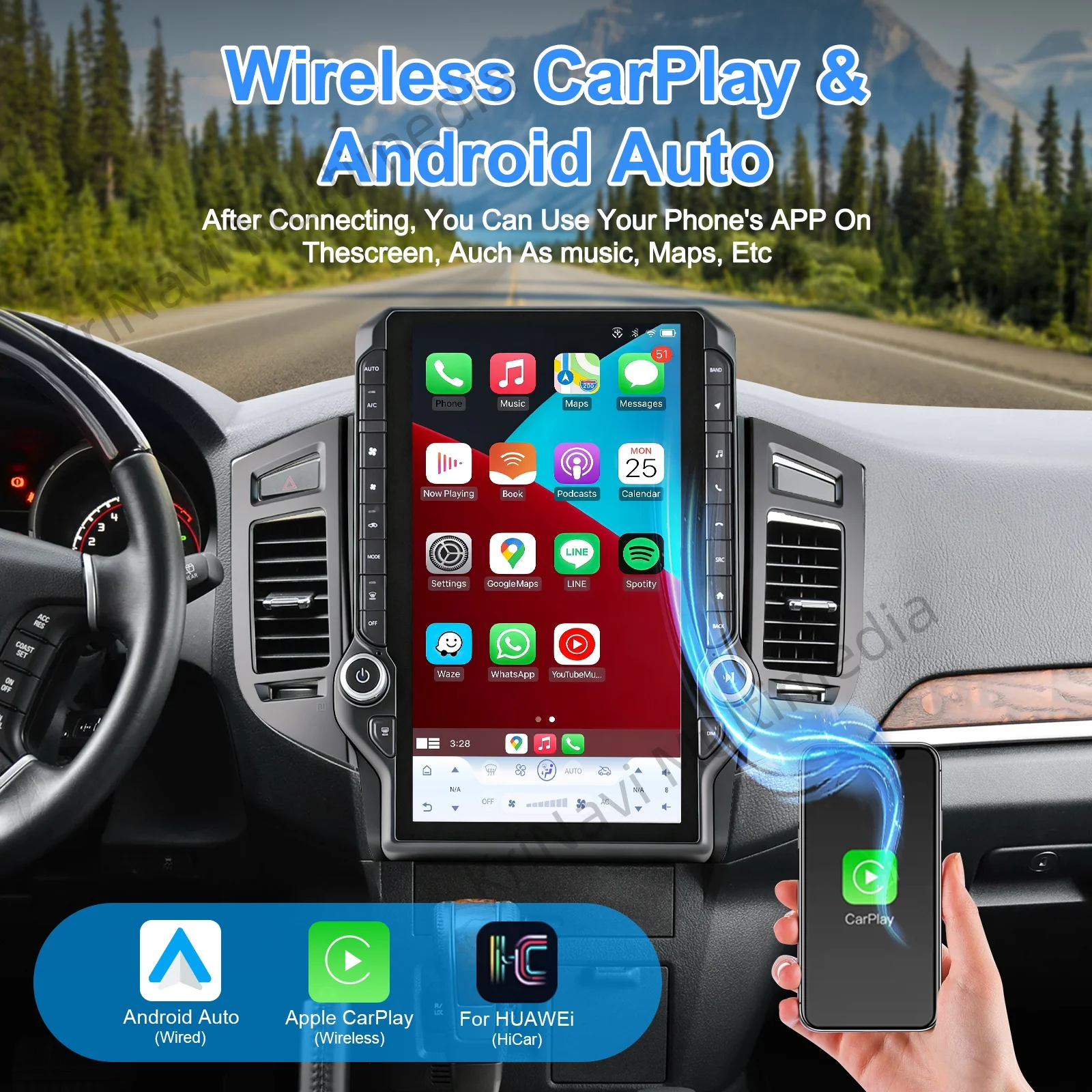 

14.5-inch vertical screen suitable For Mitsubishi Pajero V73 V93 V97 2007-2021 models Android car radio