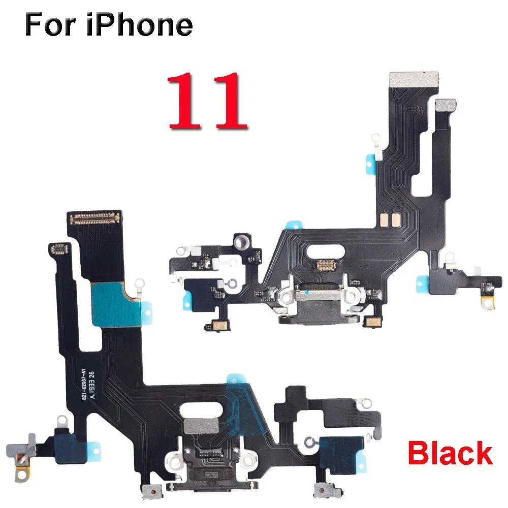 1pcs USB Charging Charger Port Flex Cable For iPhone 11 12 pro Max mini Dock Charger Connector With Microphone Flex Replacement