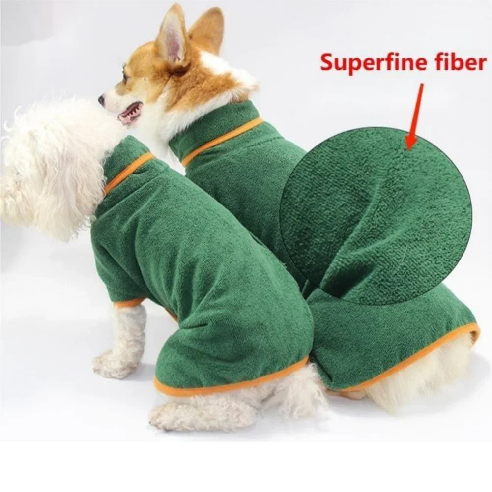 Dog Bathrobe Bath Towel Robe Absorbent Soft Towel for Large Medium Small Dog Quick Dry Adjustable Drying Coat Pet Accessories