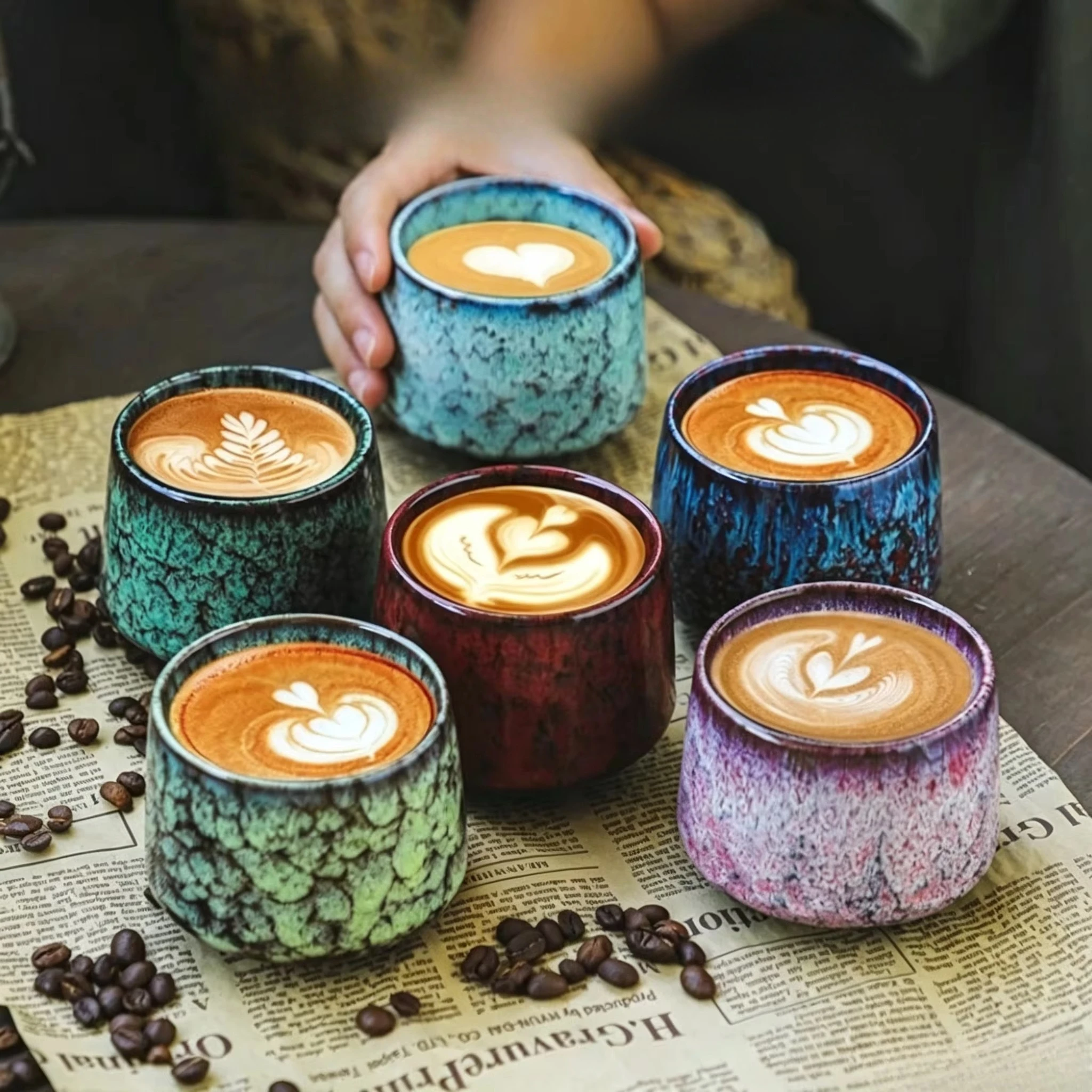 Colorful Reactive Glaze Ceramic Coffee Mug Ceramic Espresso Tea Cup Home Office Lacquered Water Cups