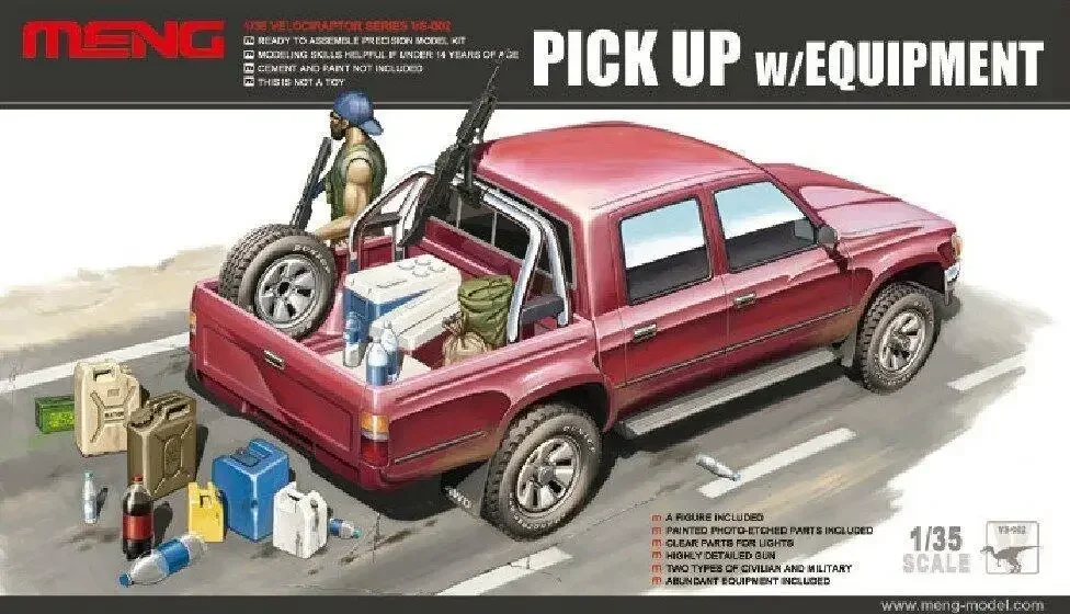 Meng VS-002 1/35 Scale Pick Up w/Equipment Car Model Kit