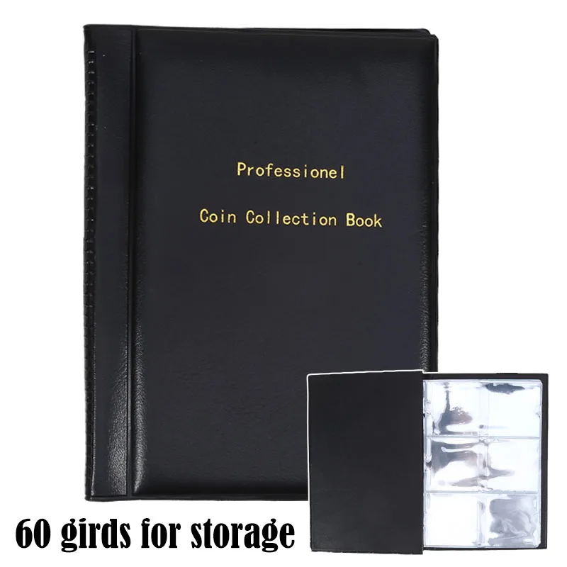 1 Buah Album Penyimpanan Koin Sampul PU Permukaan Keras Halus Buku Koleksi Portabel Untuk Kolektor Tempat Dekoratif Kenang-kenangan