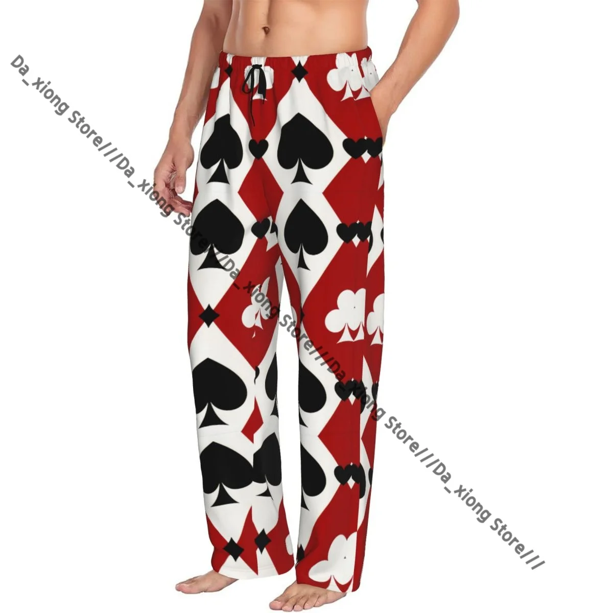 

Мужская одежда для сна, свободные брюки для сна, пижамы, казино, покер, фон, длинные штаны для отдыха, повседневная домашняя одежда