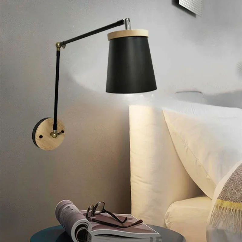 

Nordic Modern LED Wall Light for Living Room Decor Bathroom Home Decoration Swing Long Arm Bedside Adjustable Angl Wall Sconces