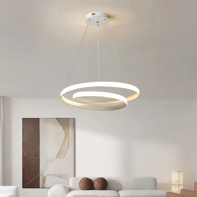 Imagem -03 - Led Minimalista Luz Pingente Moderno Lâmpada Nordic Circular Pendurado Lâmpada Decoração de Casa Led para Sala Jantar Estudo Quarto