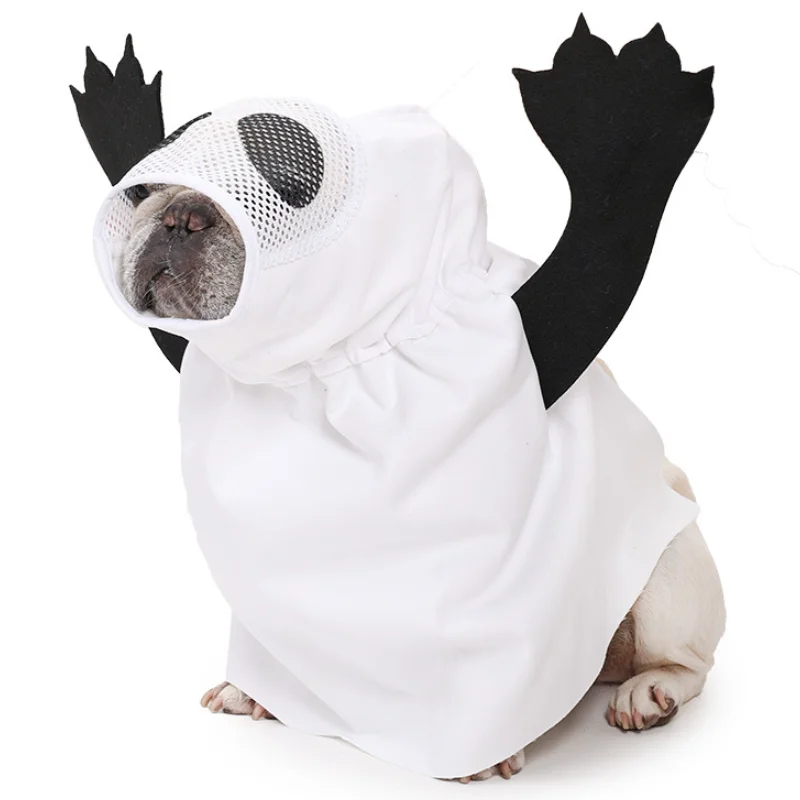 

10pcs Halloween Ghost Costume For Dogs Unique White Ghost Costume Fancy Dress For Dogs Cats Pet Outfits For Halloween Cosplay