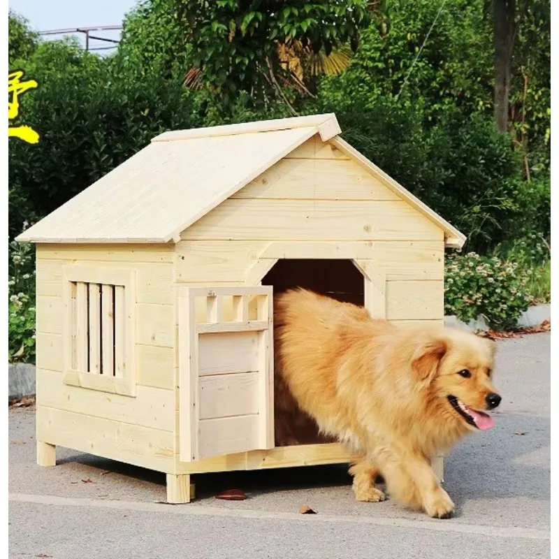 Wooden Kennel Cabin Premium Solid Outdoor Use Pet Cage Carrier and House Small Animals Breathable Four Seasons Windproof